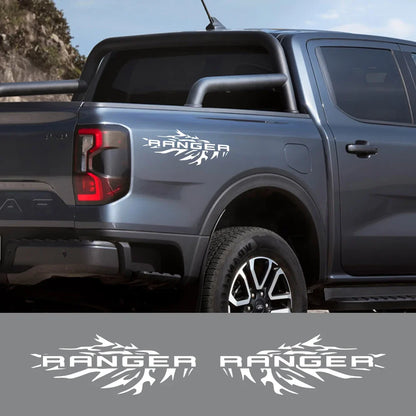 Splash Bed Side Decal for Ford Ranger Raptor XL / XLT / Lariat | 2-Piece Matte Vinyl Truck Graphic