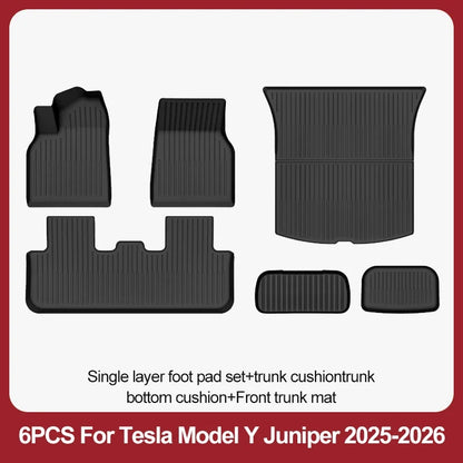 TPE Floor Mats & Luggage Mat for Tesla Model Y Juniper Premium / Performance (2025+) | All-Weather Set