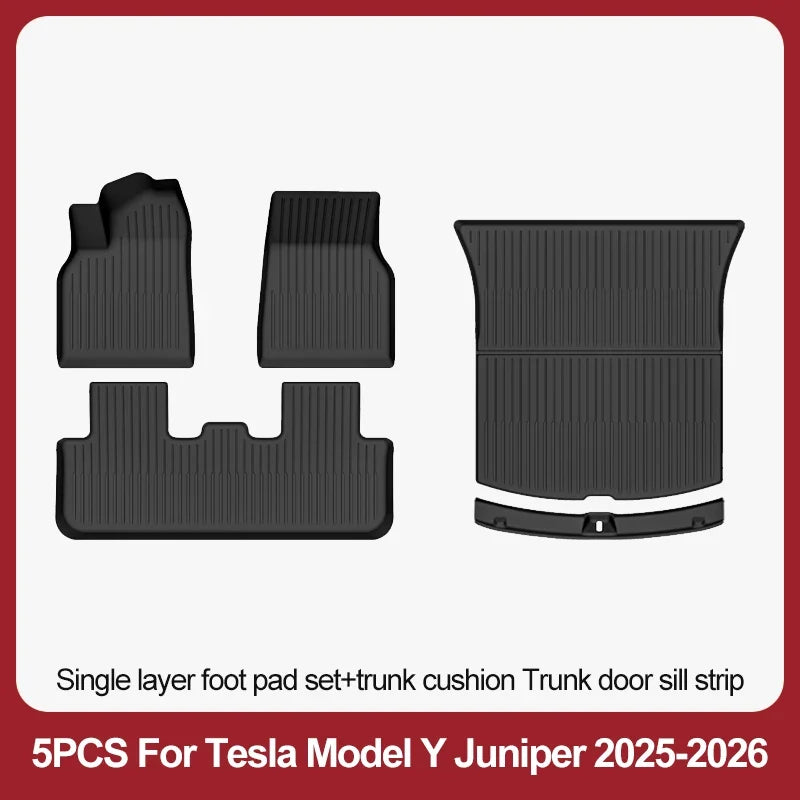 TPE Floor Mats & Luggage Mat for Tesla Model Y Juniper Premium / Performance (2025+) | All-Weather Set