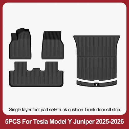 TPE Floor Mats & Luggage Mat for Tesla Model Y Juniper Premium / Performance (2025+) | All-Weather Set