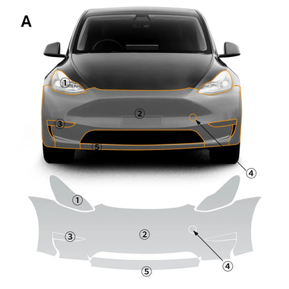 Precut PPF for Tesla Model Y (2020–2024) | 9-Mil TPU Paint Protection Film Clear Bra