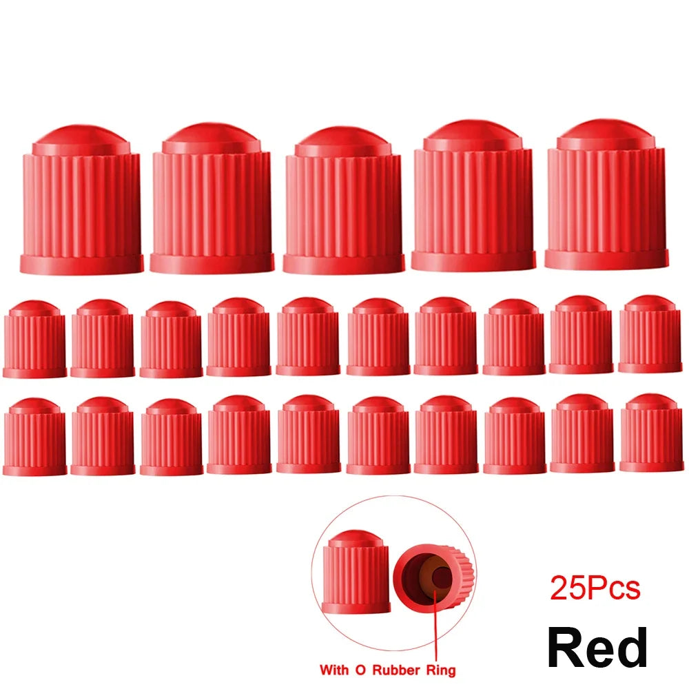10/25/50/100Pcs Universal Plastic Tire Valve Caps for Cars, Trucks, Motorcycles, and Bicycles
