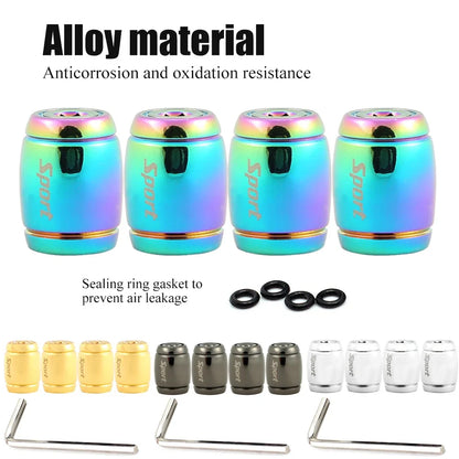 Anti Theft Tire Valve Caps with Rubber Seal | Universal Stem Covers for Car SUV Bike Truck Motorcycle