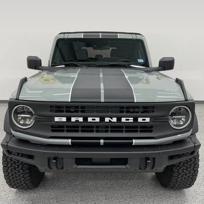 Matte Black Double Stripe Hood Scoop Decal for Ford Bronco (2021–2023) | Personalized Vinyl Overlay
