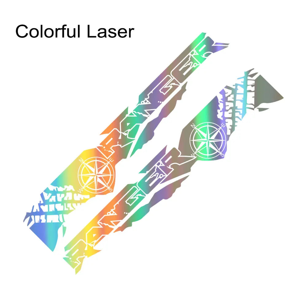 Tire Print & Compass Adventure Tail Decal for Ford Ranger Raptor Pickup | Off-Road Vinyl Graphics