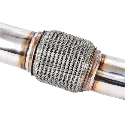 VW Golf MK7 / MK7.5 R, Audi A3 / S3 / TT / TTS Quattro 2.0 TFSI 3.5" SS304 Stainless Steel Downpipe with Flex Pipe (MQB Platform 2014+)