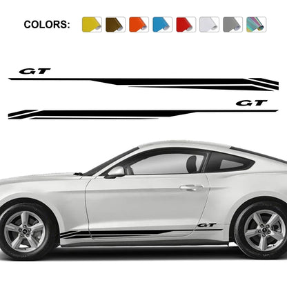 Door Side Graphic Stripe Decal for Ford Mustang GT 350 / 500 / GT4 / GT5 | Color Change Vinyl