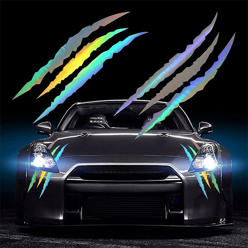 Ghost Claw Hood Vinyl Sticker | Creative Reflective Modification Decal for Cars