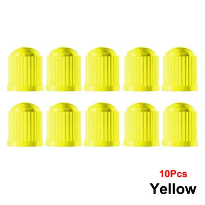 AUTCOAT Tire Stem Valve Caps | Universal Plastic Valve Covers for Cars, Trucks, Bikes
