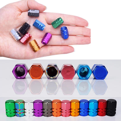Aluminum Alloy Tire Valve Caps | 5 or 10 Pack Waterproof Dustproof Stem Covers