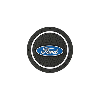 Ford Silicone Anti-Slip Car Coaster / Cup Mat for Focus MK2 / MK3 / MK4 / MK5, Fiesta MK7, Mondeo MK4 & Fusion (1-2 Piece Set)