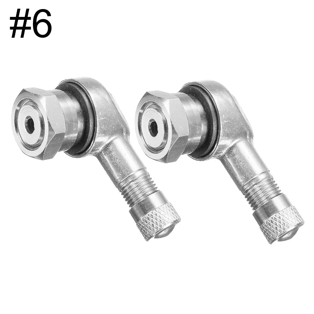 90 Degree CNC Motorcycle Tire Valve Stems | Leak-proof 2-Piece Set for Bikes and Scooters