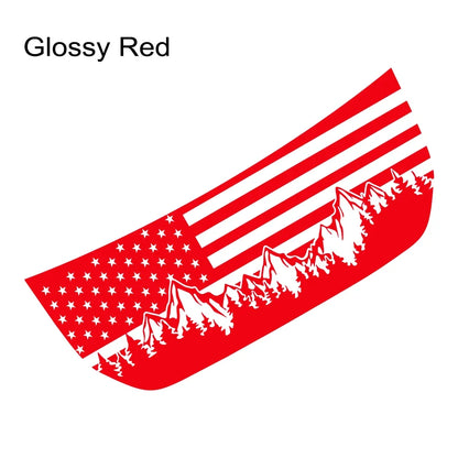 USA Flag Mountain & Tree Hood Bonnet Decal for Ford Bronco | Styling Vinyl Sticker
