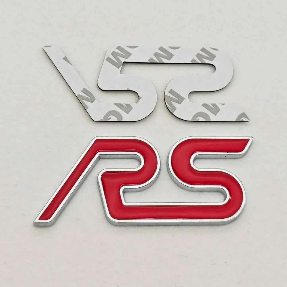 3D Metal RS Logo Badge | Grille, Fender & Trunk Sticker for Ford Fiesta / Focus RS