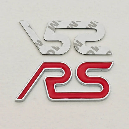 3D Metal RS Logo Badge | Grille, Fender & Trunk Sticker for Ford Fiesta / Focus RS