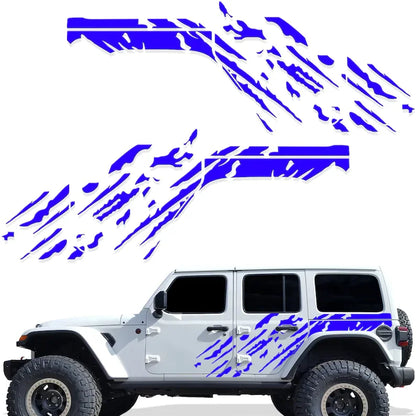 Jeep Wrangler JL 4-Door "Splash" Side Graphics Kit – 3M Vinyl Decal Wrap | 2018–2021 | Both Sides | 5 Colors