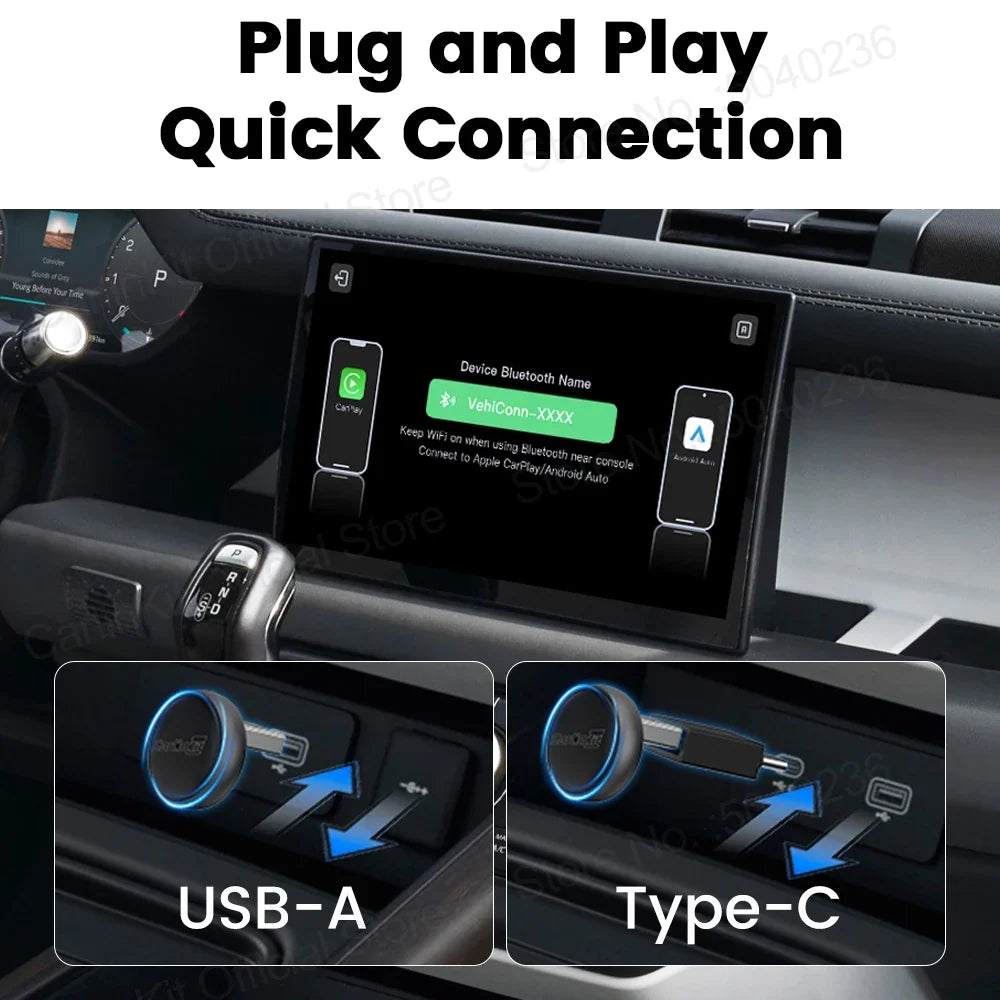 Carlinkit Mini Ultra Wireless CarPlay Adapter | 5.0 WiFi Bluetooth for OEM Cars