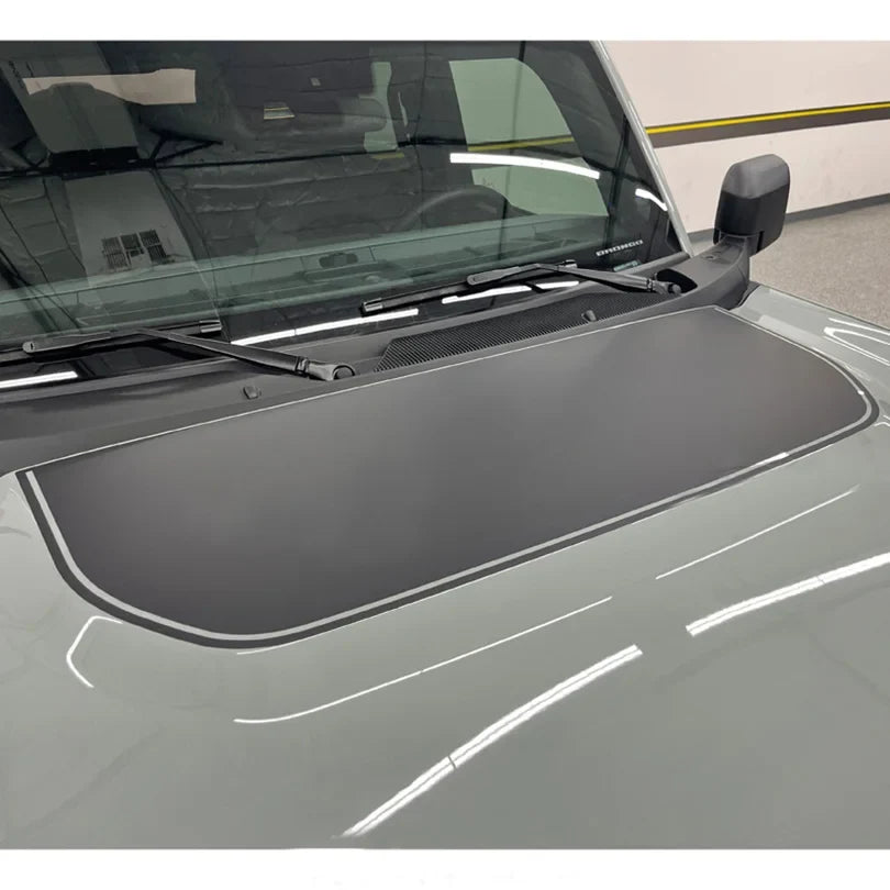 Retro Matte Topo Map & Compass Hood Decal | Off-Road Mountain Blackout Vinyl Wrap Sticker