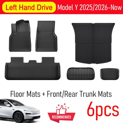for Tesla Model Y Juniper 2025 2026 Car Floor Mats Cargo Liner Trunk Mats Backrest Kick Pads Protection Car Interior Accessories