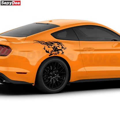 Running Horse Side & Rear Fender Decal | 2-Piece Vinyl for Mustang, Challenger, Porsche & Ford
