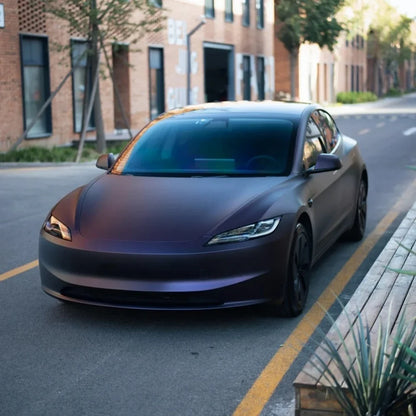Precut Color Change PPF for Tesla Model 3 Highland (2024–2025) | Black & Glacier Blue PET Film