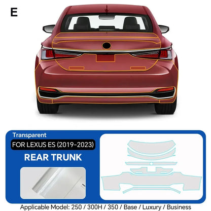 Precut PPF for Lexus ES 250 / 300h / 350 (2019–2023) | TPU Paint Protection Film Clear Bra
