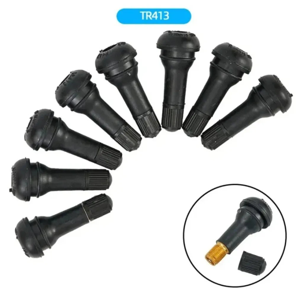 TR413 Tire Air Nozzle Valve Stem Set | 10 or 25 Pack Rubber Snap-in Car Accessories