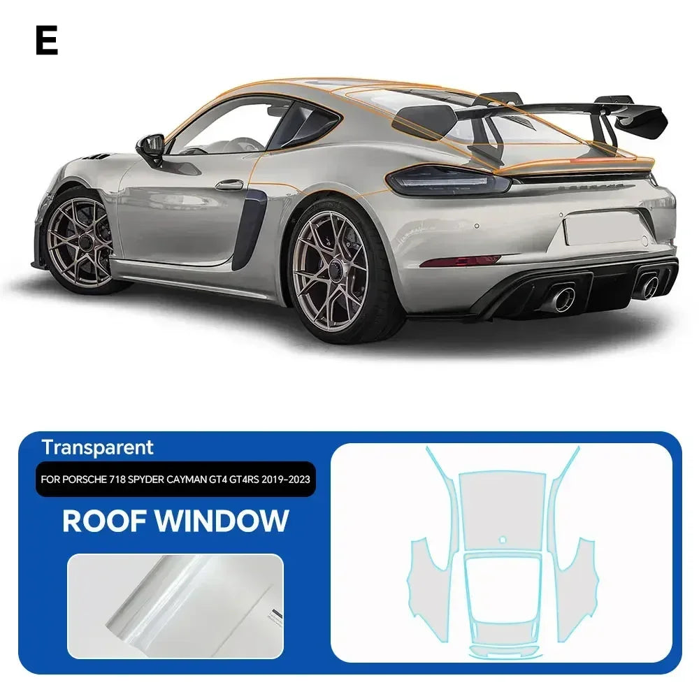 Precut PPF for Porsche 718 Spyder / Cayman GT4 / GT4 RS (2019–2023) | TPU Paint Protection Film