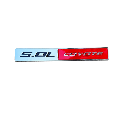 5.0L COYOTE Metal Badge | Trunk & Fender Emblem Sticker for Ford Mustang