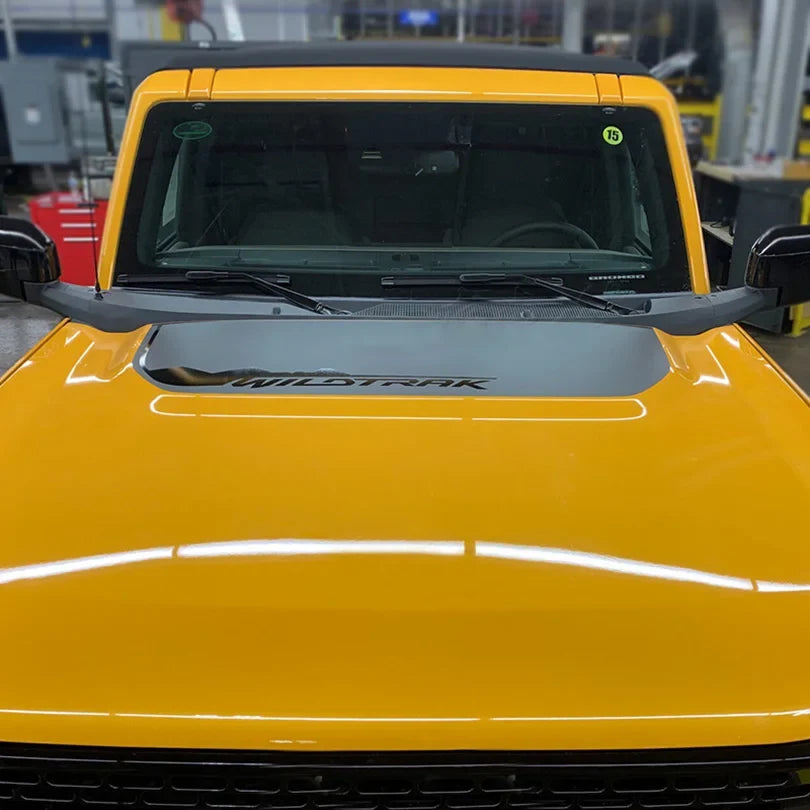 Matte Black Wildtrak Hood & Mountain Waistline Stripe Decal for Ford Bronco (2021–2023) | Off-Road Vinyl