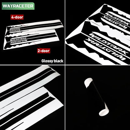 Carbon Fiber Door Side Stripe Decal for Ford Bronco 2-Door & 4-Door (2021–2024) | Wildtrak Vinyl 2-Piece Kit