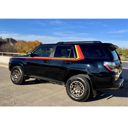 Retro Tri-Color Red & Orange Stripe Decal for Toyota 4Runner | Full Body Side Vinyl Graphics Kit
