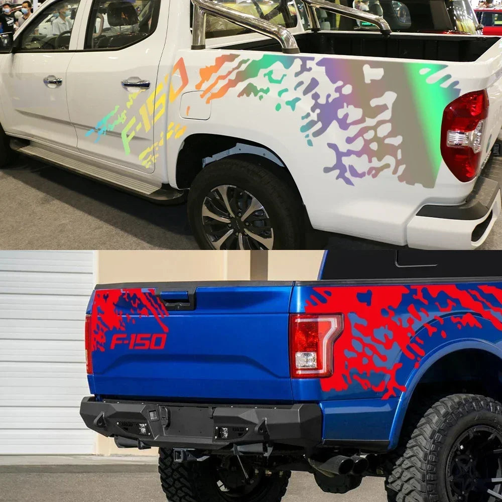 Ford F-150 Raptor Body Side Graphic Kit – Splash Grunge Vinyl Decal Set (3 Pcs) | 12 Finishes