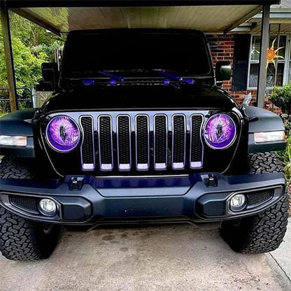 Beast Eyes Headlight Decals – Car & Jeep Headlight Sticker | 6 Colors | Universal Fit