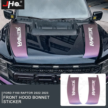 JHO Carbon Grain Front Bonnet & Side Hood Stripe for Ford F-150 Raptor | Engine Vinyl