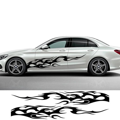 Flame Graphics Side Body Sticker | 2-Piece Universal Vinyl Sports Racing Decal