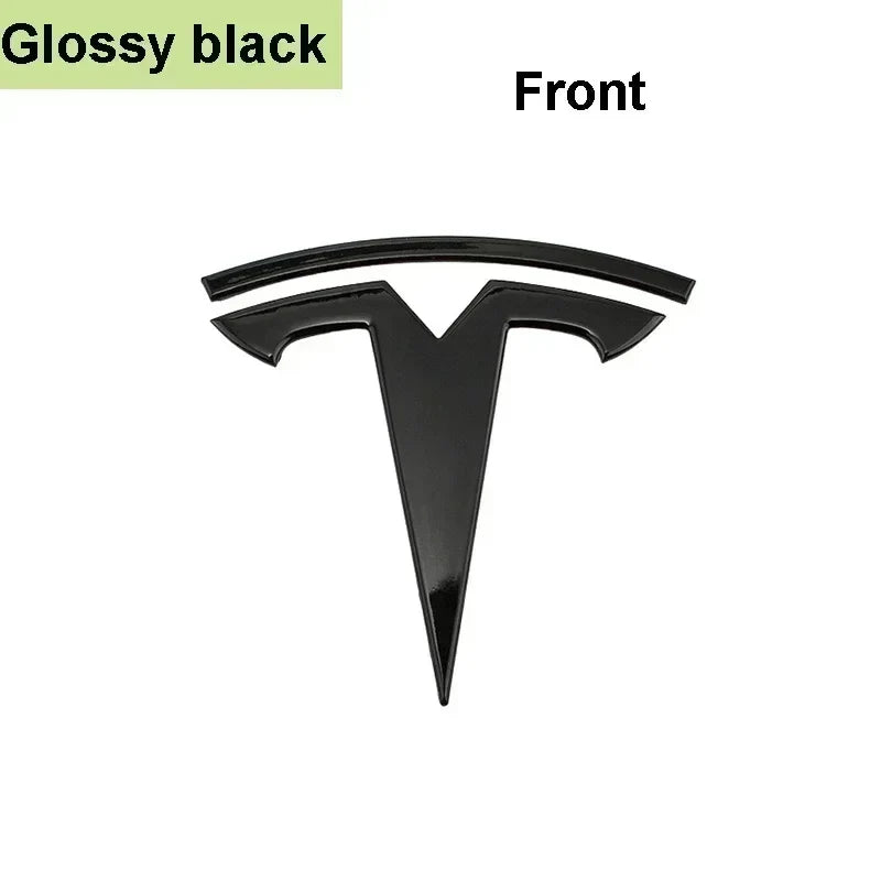 Zinc Alloy Front Hood Logo Sticker for Tesla Model 3 / Model Y | Auto Body Styling Emblem