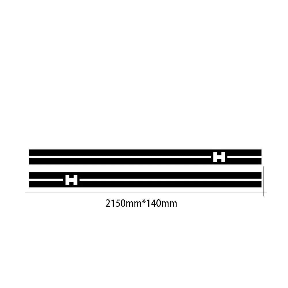Full-Coverage Racing Stripe Kit | Door Side, Hood, Rear, Waistline & Skirt Vinyl Decal