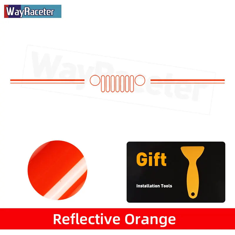 Jeep Wrangler & Gladiator Reflective Grill & Windshield Decal – Vinyl Window Graphic | JK JL, Gladiator, Renegade