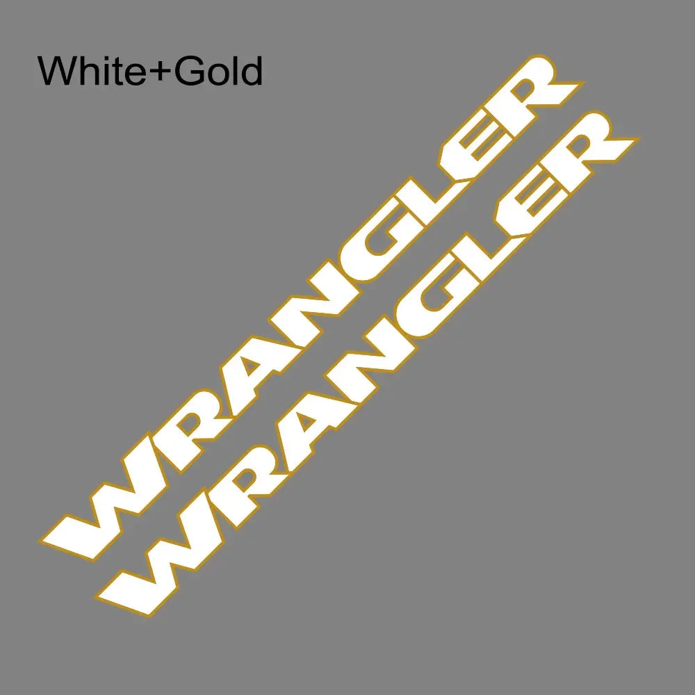 Jeep Wrangler Hood & Door Vinyl Decal – Engine Cover Bonnet Sticker | JK, JL, TJ, YJ, Unlimited, Sahara | 13 Colors