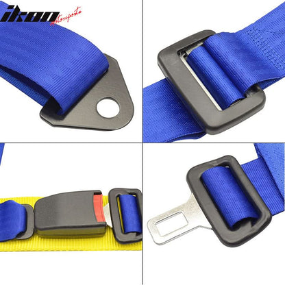 Pair Of Blue 4 Point Racing Seat Belts Shoulder Strap Harness