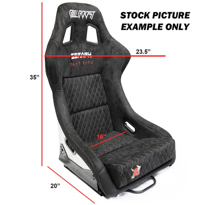 Blue Bull Boost Adjustable Racing Lowered Ultra Max Bucket Seat with Slider Rails