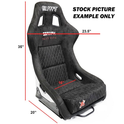 BULL BOOST Wine Red Ultra-Max Seraph Racing Bucket Seats with Slider Rails – Pair