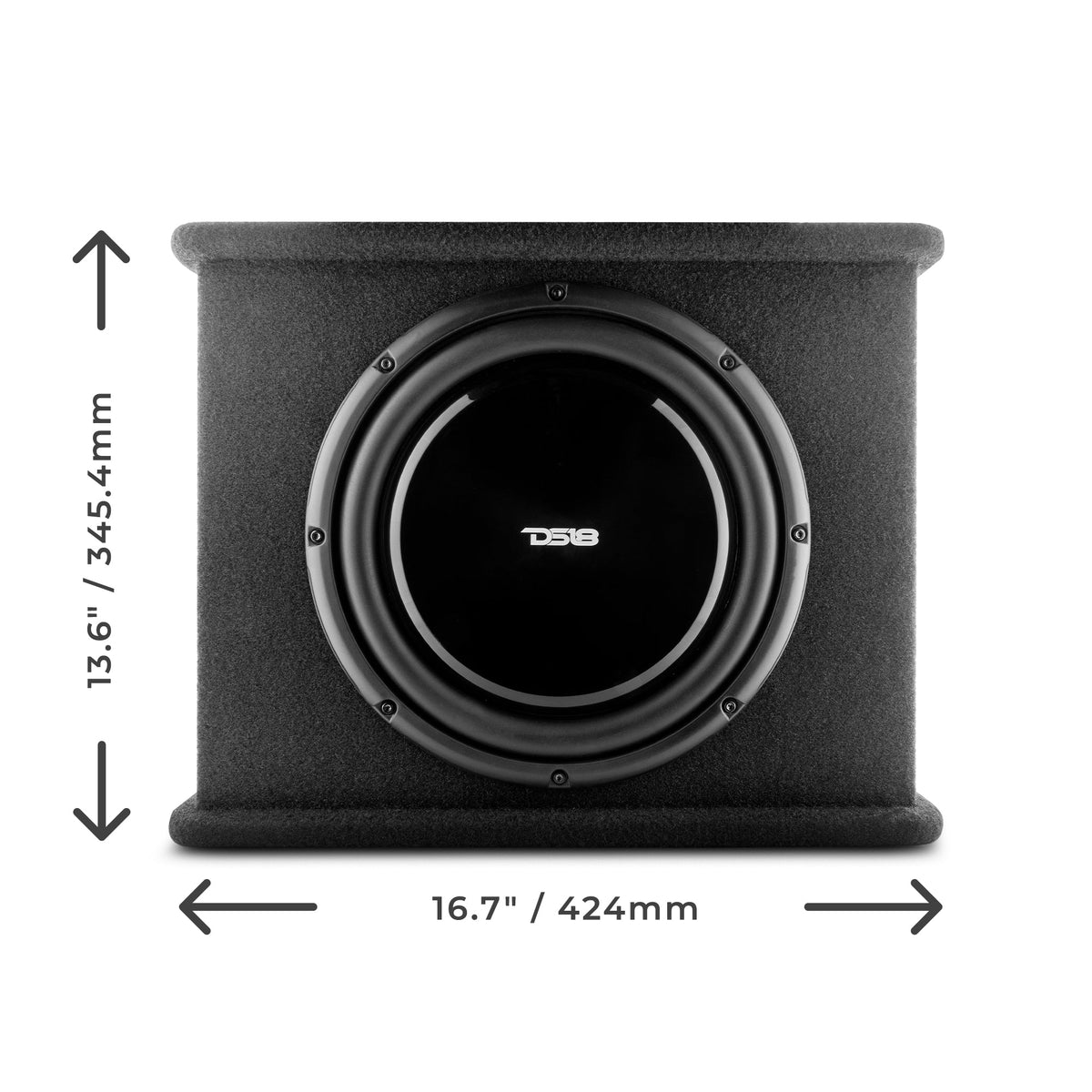 12" Loaded Amplified Shallow Subwoofer Enclosure 350 Watts Rms