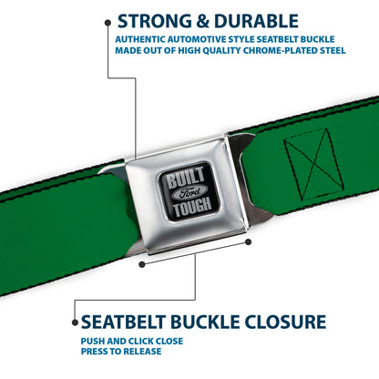 Built Ford Tough Seatbelt Belt - Green Webbing