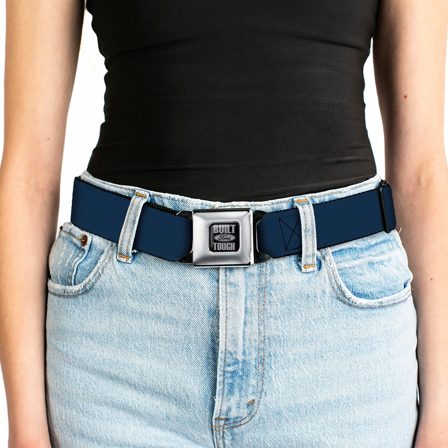Built Ford Tough Seatbelt Belt - Navy Webbing