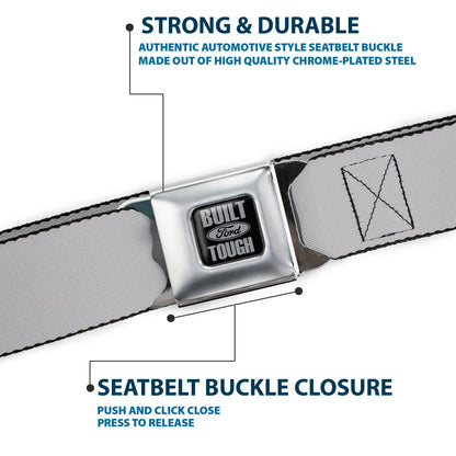 Built Ford Tough Seatbelt Belt - Silver Webbing