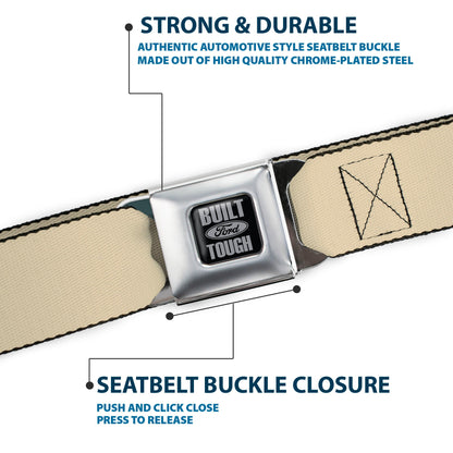 Built Ford Tough Seatbelt Belt - Tan Webbing