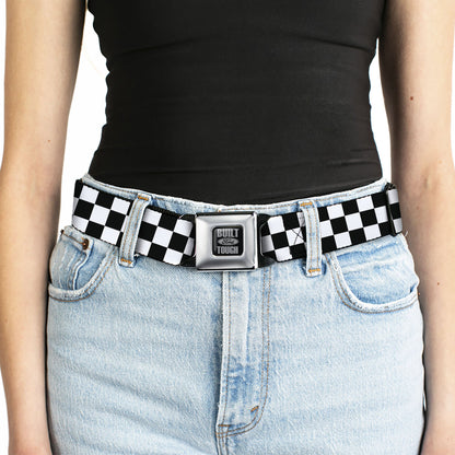 Built Ford Tough Seatbelt Belt - Checker Black/White Webbing