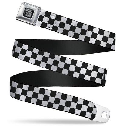 Built Ford Tough Seatbelt Belt - Checker Black/White Webbing